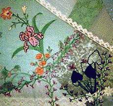 Embroidery showing garden.